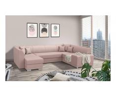 JUSTyou Alorie Wohnlandschaft Links Velours SOFIA Pastelrosa