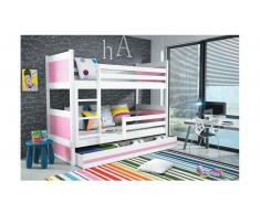 JUSTyou Lora Etagenbett 90x200 cm Weiß Rosa