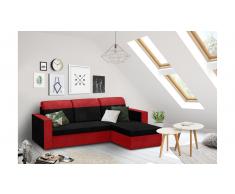 JUSTyou Delbert Ecksofa Rechts Mikrofaser SUEDINE Schwarz Rot
