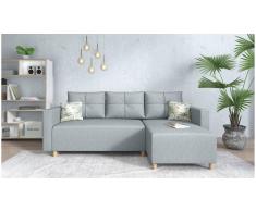 JUSTyou Lamone Ecksofa Strukturstoff Blau Rechts
