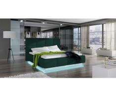 JUSTyou Naimi Polsterbett Dunkelgrün 180x200 mit LED