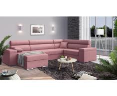 JUSTyou Coretta Wohnlandschaft Links Velours AMORE Rosa
