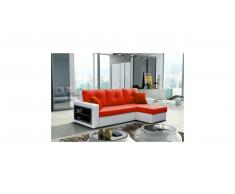 JUSTyou Forte Ecksofa 142x239x93 cm Weiß Rot