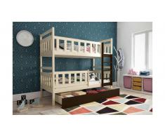 JUSTyou Tobi Etagenbett Kiefer Wenge 80x185 cm