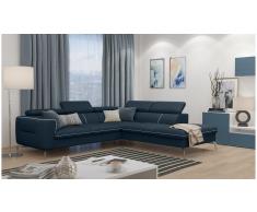 JUSTyou Diogo Ecksofa Blau Kunstleder