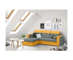 JUSTyou Delbert Ecksofa Links Mikrofaser SUEDINE Orange Grau