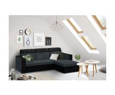 JUSTyou Delbert Ecksofa Rechts Mikrofaser SUEDINE Schwarz Dunkelgrau