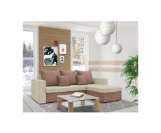 JUSTyou Lettie Ecksofa Rechts Mikrofaser SUEDINE Braun Beige