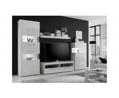 JUSTyou Santorini Wohnwand Weiß | Weiß Hochglanz