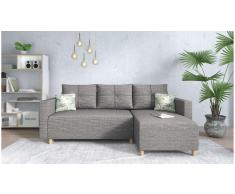 JUSTyou Lamone Ecksofa Strukturstoff Grau Rechts