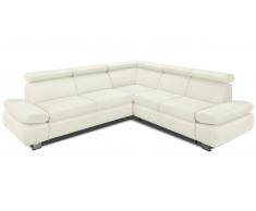 JUSTyou Etiennette Echtleder Ecksofa Echtleder MONTEBELLO Creme
