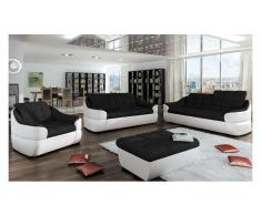 JUSTyou INFINITY 3+2+1 Polstergarnitur Weiß Schwarz