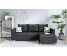 JUSTyou Lamone Ecksofa Strukturstoff Dunkelgrau Rechts