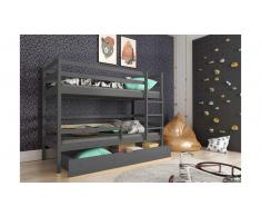 JUSTyou Nodi Etagenbett Graphit 80x185 cm