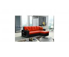 JUSTyou Forte Ecksofa 142x239x93 cm Schwarz Rot