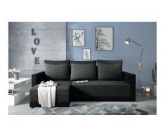 JUSTyou Kaori Ecksofa Strukturstoff Schwarz Links