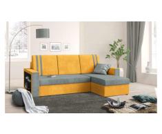 JUSTyou Wilona Ecksofa Rechts Mikrofaser SUEDINE Orange Grau