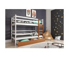 JUSTyou Nodi Etagenbett Weiß Erle 80x185 cm