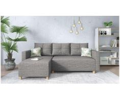 JUSTyou Lamone Ecksofa Strukturstoff Grau Links