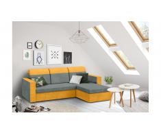JUSTyou Delbert Ecksofa Rechts Mikrofaser SUEDINE Orange Grau