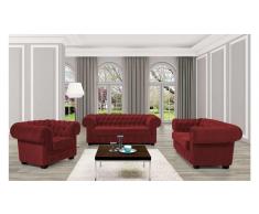 JUSTyou MANCHESTER Polstergarnitur Velours Rot