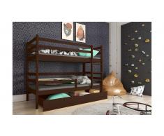 JUSTyou Nodi Etagenbett Nussbaum 80x160 cm