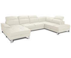 JUSTyou Kelyan Echtleder Wohnlandschaft Echtleder MONTEBELLO Creme