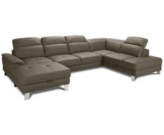 JUSTyou Kelyan Echtleder Wohnlandschaft Echtleder MONTEBELLO Beige