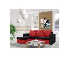 JUSTyou Lettie Ecksofa Links Mikrofaser SUEDINE Schwarz Rot