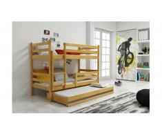 JUSTyou Kera mit Extrabett Etagenbett 80x160 cm Erle Graphit