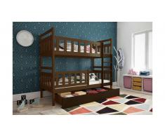 JUSTyou Tobi Etagenbett Nussbaum Wenge 80x160 cm