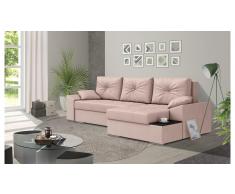 JUSTyou Hattie Ecksofa Rechts Velours SOFIA Pastelrosa