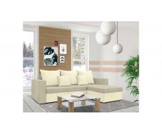 JUSTyou Lettie Ecksofa Rechts Mikrofaser SUEDINE Beige Dunkelbeige