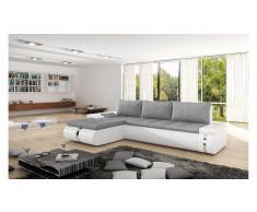 JUSTyou FADO MINI Ecksofa 182x258x84 cm Weiß Grau I