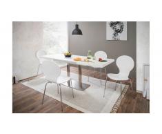 JUSTyou Otardo Esszimmertisch Weiß Edelstahl 80x120 cm