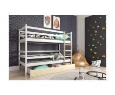JUSTyou Nodi Etagenbett Weiß Kiefer 80x160 cm