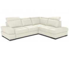 JUSTyou Iness Echtleder Ecksofa Echtleder MONTEBELLO Creme