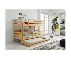 JUSTyou Kera mit Extrabett Etagenbett 80x190 cm Eiche Graphit