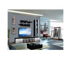 JUSTyou TUBAS E I Wohnwand 180x240x45 Schwarz Weiß