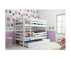 JUSTyou Kera Etagenbett 80x190 cm Weiß Weiß