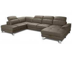 JUSTyou Kelyan Echtleder Wohnlandschaft Echtleder MONTEBELLO Beige