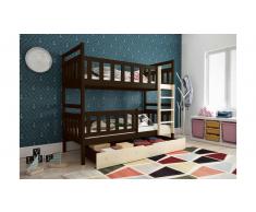JUSTyou Tobi Etagenbett Wenge Kiefer 80x160 cm