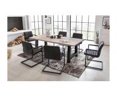 JUSTyou Phanes Essgruppe Balkeneiche Anthrazit Schwarz Matt
