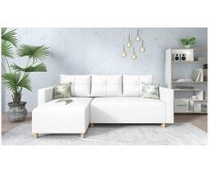 JUSTyou Lamone Ecksofa Kunstleder Weiß Links