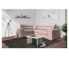 JUSTyou Tarin Ecksofa Links Velours SOFIA Pastellrosa