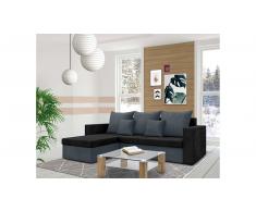 JUSTyou Lettie Ecksofa Links Mikrofaser SUEDINE Dunkelgrau Schwarz