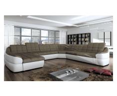 JUSTyou INFINITY XL Wohnlandschaft Weiß Braun