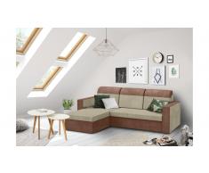 JUSTyou Delbert Ecksofa Links Mikrofaser SUEDINE Braun Beige