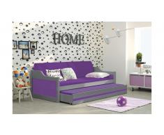 JUSTyou Tore Funktionsbett 80x190 cm Graphit Lilla
