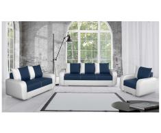 JUSTyou Mono Polstergarnitur Weiß Blau